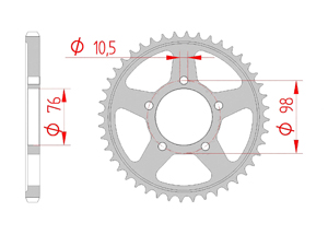 Rear steel sprocket #525