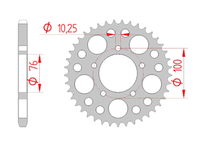 rear steel sprocket 525 benelli