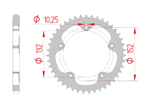 rear steel sprocket 525 mv agusta