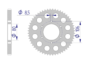 AFAM Rear alu sprocket  #428 HM-HONDA CRE 50