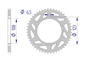 AFAM Rear alu sprocket  #420 CONTI V3-17