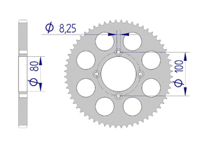 AFAM Rear alu sprocket  #420 GAS-GAS 80 TXT