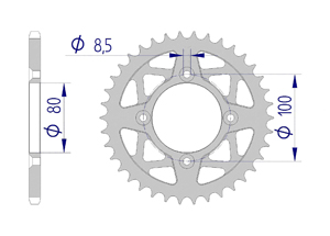 AFAM Rear alu sprocket  #520 SCORPA 250 SY