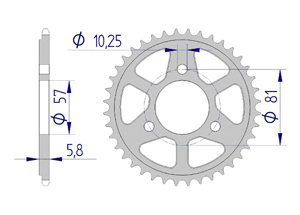 Rear alu sprocket  #415