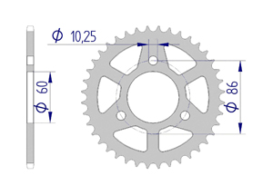 Rear alu sprocket  #415