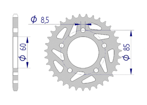 Rear alu sprocket  #415 RGN