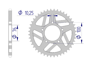 AFAM Rear alu sprocket  #520 RAC MARCH