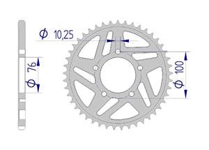 AFAM Rear alu sprocket  #520 R1 SP 06 YAMAHA YZF 1000