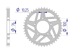 AFAM Rear alu sprocket  #525 R1 SP 06