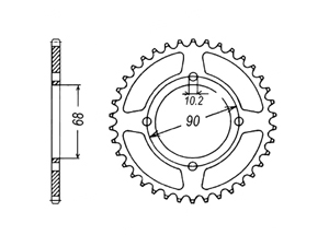 Rear sprocket Steel Honda Chain 428