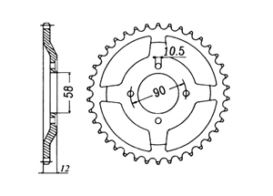 Rear sprocket Steel Honda Chain 428