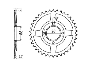 Rear sprocket Steel Honda Chain 520