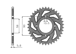 Rear sprocket Steel Honda Chain 520