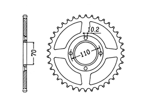 Rear sprocket Steel Honda Chain 520