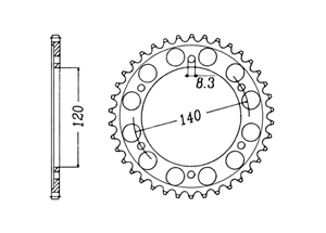 Rear sprocket Steel Honda Chain 520