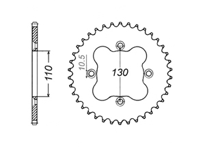 Rear sprocket Steel Honda Chain 520