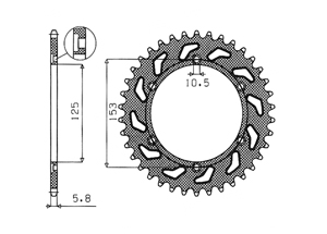 Rear sprocket Steel Honda Chain 520