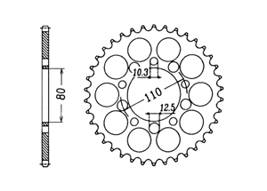 Rear sprocket Steel Honda Chain 530