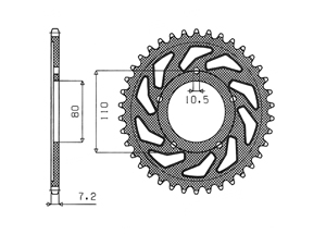 Rear sprocket Steel Honda Chain 525