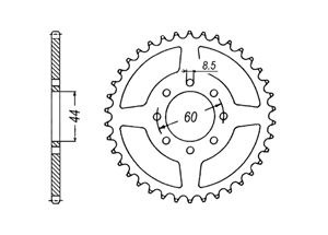 Rear sprocket Steel MBK Yamaha Chain 420