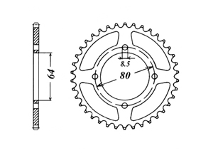 Rear sprocket Steel Yamaha Chain 420