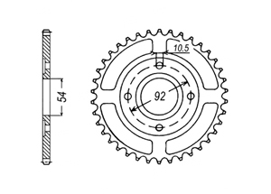 Rear sprocket Steel MBK Yamaha Chain 420