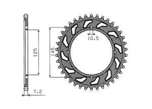 Rear sprocket Steel Yamaha Chain 428