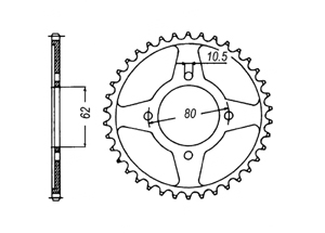 Rear sprocket Steel Yamaha Chain 428