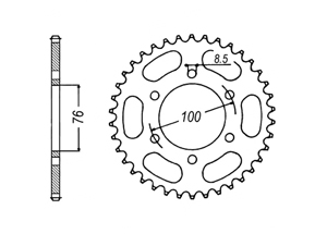 Rear sprocket Steel Yamaha Chain 428