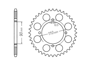 Rear sprocket Steel Yamaha Chain 530