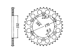 Rear sprocket Steel Yamaha Chain 520