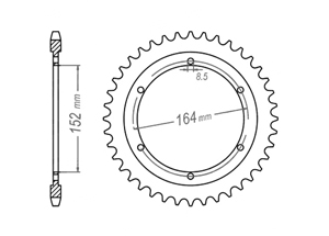 Rear sprocket Steel Yamaha Chain 530