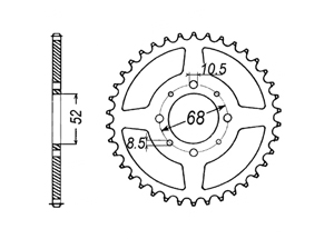 Rear sprocket Steel Kawasaki Suzuki Chain 420