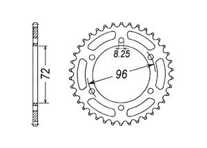 Rear sprocket Steel Suzuki Chain 520