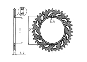 Rear sprocket Steel Suzuki Chain 525