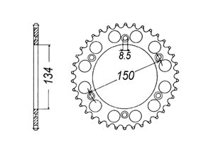 Rear sprocket Steel Kawasaki Chain 428