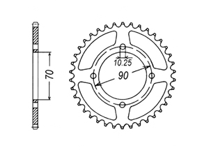 Rear sprocket Steel Kawasaki Chain 520