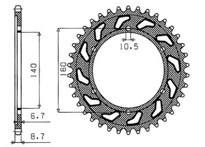 Rear sprocket Steel Kawasaki Chain 530