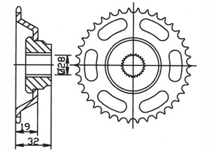 Rear sprocket Steel Aprilia Chain 415