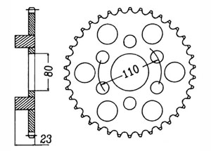 Rear sprocket Steel Aprilia Chain 520