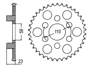 Rear sprocket Steel Aprilia Chain 520