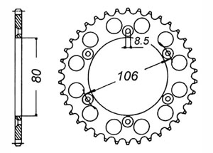 Rear sprocket Steel Aprilia Chain 520