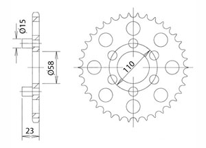 Rear sprocket Steel Aprilia Chain 520