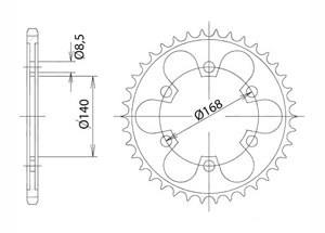 Rear sprocket Steel BMW Chain 525