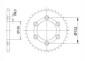 Rear sprocket Steel Aprilia Chain 520