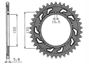 Rear sprocket Steel BMW Chain 520