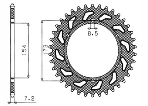 Rear sprocket Steel Aprilia Chain 525