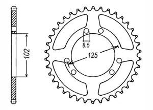 Rear sprocket Steel Bultaco Derbi Rieju Chain 420