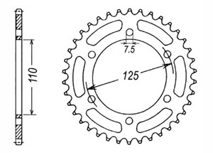 Rear sprocket Steel Cagiva Gilera Chain 520