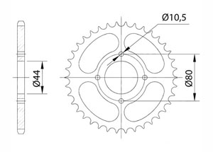 Rear sprocket Steel E-Ton Chain 520